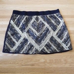 Gold sparkly mini skirt